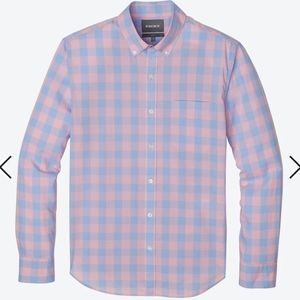 BONOBOS Pink Canyon Gingham lightweight button down shirt ling sleeve
